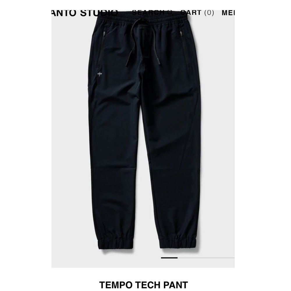 Santo Studio Tempo Tech Pant Mens Black Jogger Tapered Athletic Track Pants